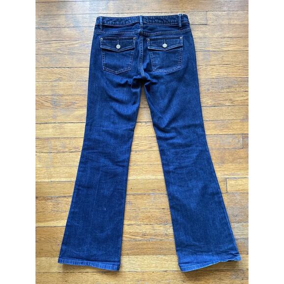 BANANA REPUBLIC Dark Wash Flared Jeans sz 4R (w30) - Picture 11 of 11